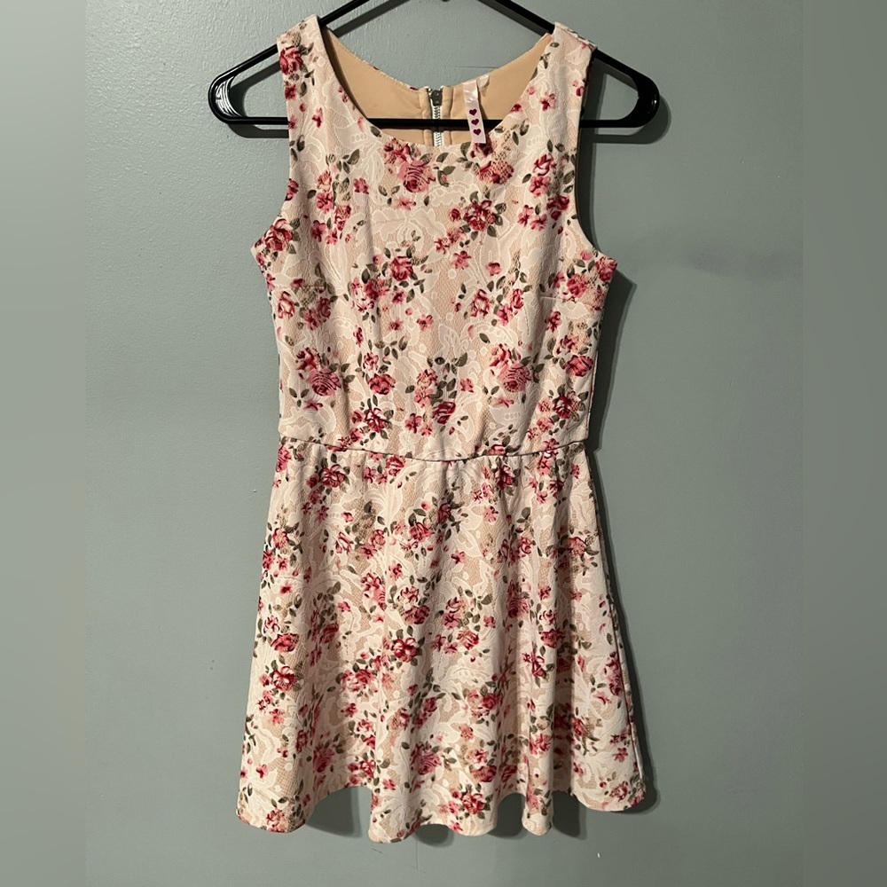 THREE HEARTS cream flower summer dress